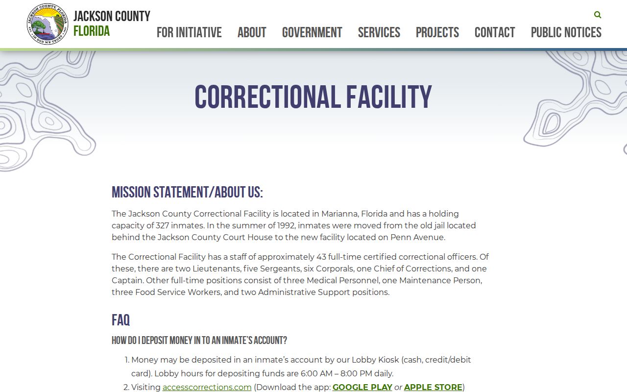 Jackson County Correctional Facility official information