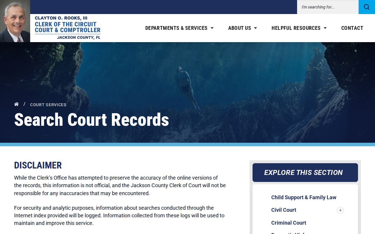 Jackson County Clerk court services search route